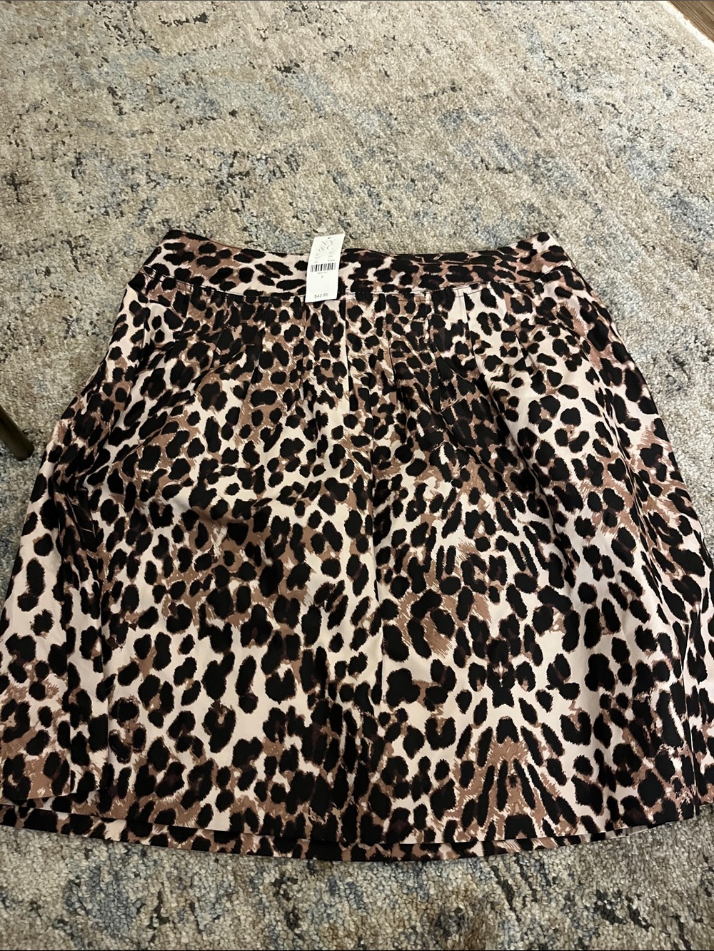 New York & Company Leopard-Print A-Line Skirt in Brown and Black